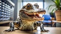 Cuviers Dwarf Caiman angry office