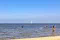 Seascape beach mudflats hiking on the North Sea coast Germany