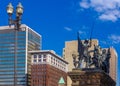 The Cuyahoga County Soldiers\' and Sailors\' Monument is on Public Square