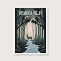 Cuyahoga Valley National Park poster illustration, deep forest deer scenery poster Royalty Free Stock Photo