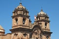 Cuzco, Peru: Panoramic view of the Main the first Christian church to be built in Cusco. The Iglesia de la Compania de Jesus, Royalty Free Stock Photo