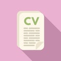 Cv care paper icon flat vector. Review crew deal