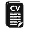 Cv care paper icon simple vector. Review crew deal