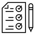 Cv checklist icon outline vector. List interview