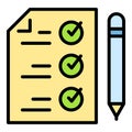Cv checklist icon vector flat