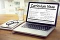 CV - Curriculum Vitae (Job interview concept with business CV re