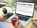 CV - Curriculum Vitae (Job interview concept with business CV re