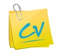 cv, curriculum vitae memo post sign concept