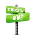 cv, curriculum vitae street sign concept