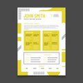 Cv design. Professional resume with business details. Curriculum and best job resume vector infographic mockup