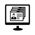 Cv, employment, job application, resume black icon Royalty Free Stock Photo