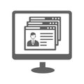 Cv, employment, job application, resume gray icon Royalty Free Stock Photo