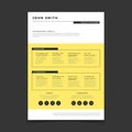 Cv form template. Professional resume stylish elegance template. Letter simple cover vector mockup