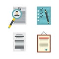 Cv icon set, flat style Royalty Free Stock Photo