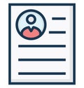 CV Isolated Vector Icon That can be easily Modified or Edited. Royalty Free Stock Photo