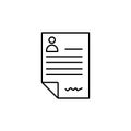 cv, job, resume line illustration icon on white background