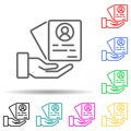 CV multi color style icon. Simple thin line, outline vector of interview icons for ui and ux, website or mobile application Royalty Free Stock Photo