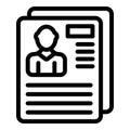 Cv paper icon outline vector. Room teamwork Royalty Free Stock Photo