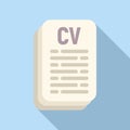 Cv papers icon flat vector. Looking seek new job