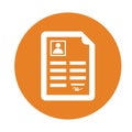 Cv, resume, account icon. Orange color design