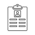 Cv, resume, account line icon. Outline vector