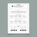 CV resume. Business web and print design vector template with personal work experience