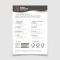 Cv resume. Document for employment interview. Vector business design template