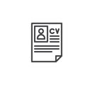 Cv resume line icon