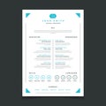Cv template. Professional resume design with business details. Curriculum and best work resume vector mockup