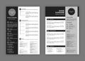 Cv templates. Professional resume letterhead, cover letter business layout job applications, personal description Royalty Free Stock Photo