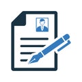 CV writing, job application, resume icon Royalty Free Stock Photo