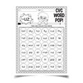 CVC word find and color worksheet for children activity