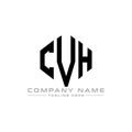 CVH letter logo design with polygon shape. CVH polygon and cube shape logo design. CVH hexagon vector logo template white and Royalty Free Stock Photo