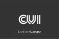 CVI Creative Unique Modern Letter Logo Design. Elegant Monogram Logo Design with Decorative Elements and Typography Royalty Free Stock Photo
