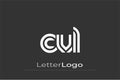 CVL Creative Unique Modern Letter Logo Design. Elegant Monogram Logo Design with Decorative Elements and Typography Royalty Free Stock Photo