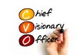 CVO - Chief Visionary Officer is an executive function in a company like CEO or COO, acronym text concept background