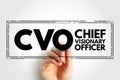 CVO - Chief Visionary Officer is an executive function in a company like CEO or COO, acronym text concept stamp