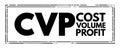 CVP Cost Volume Profit - managerial economics, form of cost accounting, acronym text stamp