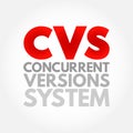 CVS - Concurrent Versions System acronym, technology concept background