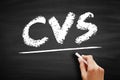 CVS - Concurrent Versions System acronym, technology concept on blackboard Royalty Free Stock Photo