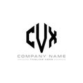 CVX letter logo design with polygon shape. CVX polygon and cube shape logo design. CVX hexagon vector logo template white and Royalty Free Stock Photo