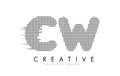 CW C W Letter Logo with Black Dots and Trails.