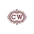 CW Letter logo elegant Swirl Initial design