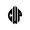 CWP circle letter logo design with circle and ellipse shape. CWP ellipse letters with typographic style. The three initials form a Royalty Free Stock Photo