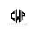 CWP letter logo design with polygon shape. CWP polygon and cube shape logo design. CWP hexagon vector logo template white and Royalty Free Stock Photo