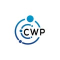 CWP letter logo design on white background. CWP creative initials letter logo concept. CWP letter design Royalty Free Stock Photo
