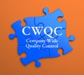 CWQC on Blue Puzzle Pieces. Business Concept. Royalty Free Stock Photo