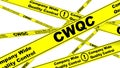 CWQC. Company Wide Quality Control. Yellow warning tapes