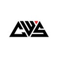 CWS triangle letter logo design with triangle shape. CWS triangle logo design monogram. CWS triangle vector logo template with red Royalty Free Stock Photo