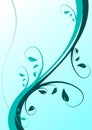 Cyan Abstract Floral Background
